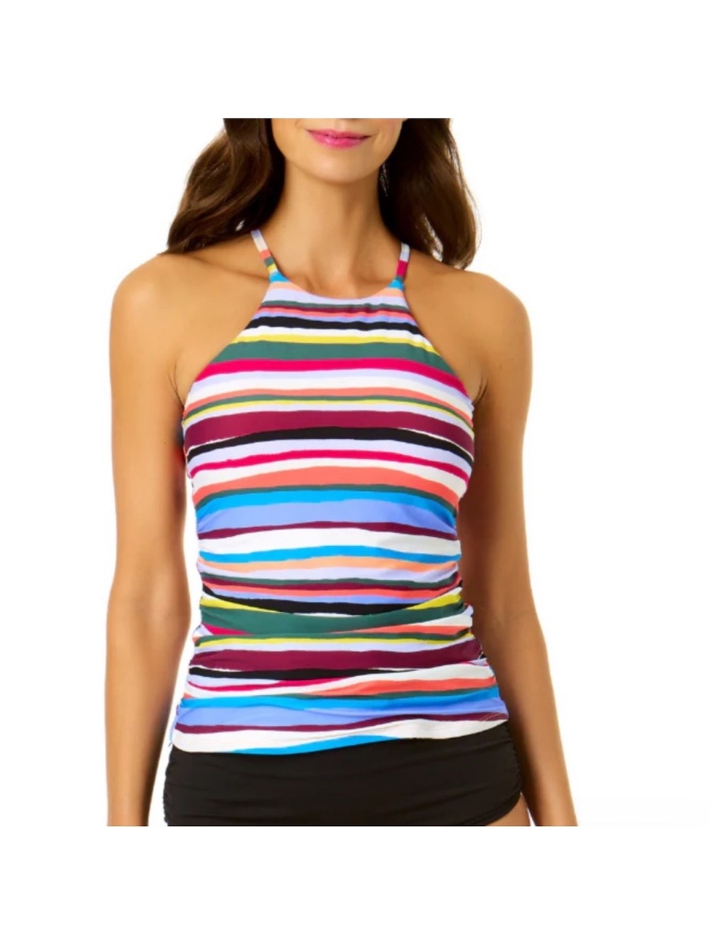 Anne Cole high-neck halter tankini top